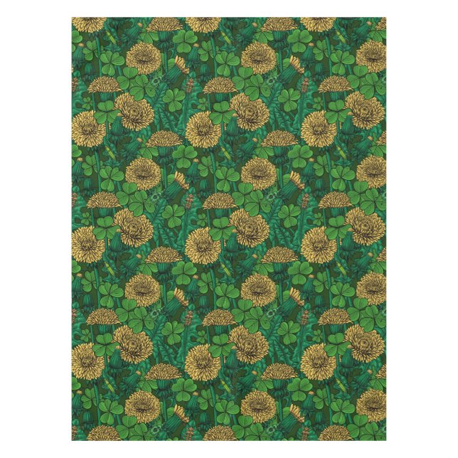 Mantel El prado en verde y amarillo (Anverso)