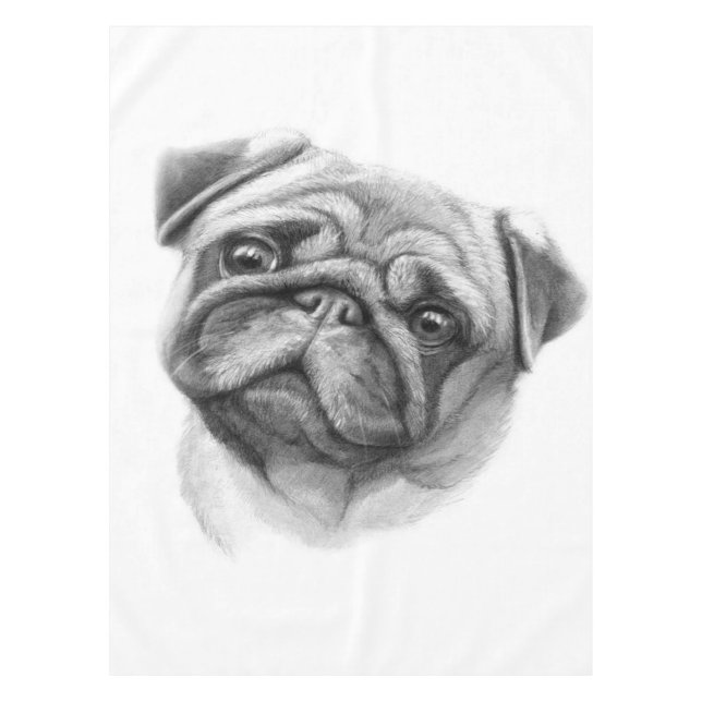 Mantel El retrato de Pug | Cara de perro de cerdo (Anverso)