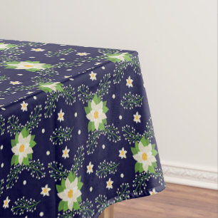 Mantel El verde de la poinsettias blanca deja Navidades e