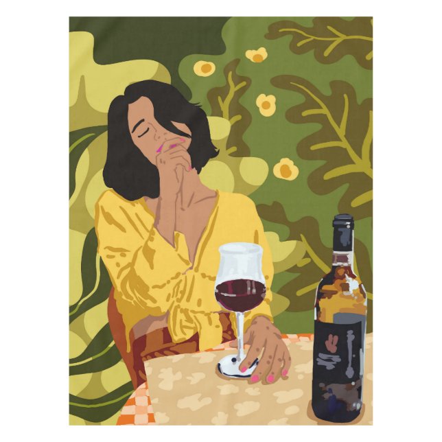 Mantel El vino es la respuesta. ¿Cuál fue la pregunta? (Anverso)