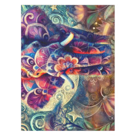 Mantel Elefante caprichoso en la noche Estrellas moradas 