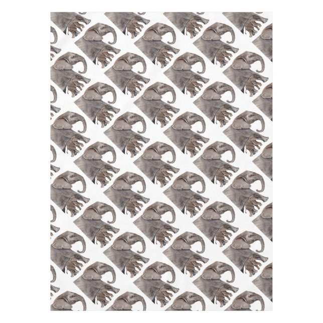 Mantel Elefante con bebé elefante (Anverso)