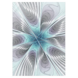 Mantel Elegance Modern Blue Gray White Fractal Art Flower