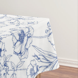 Mantel Elegancia indefinida Patrón floral azul