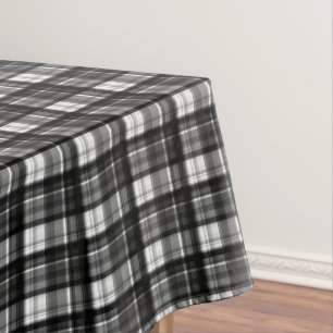 Mantel Elegancia Sin Tiempos: Tartán Blanco Y Negro Clási