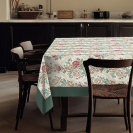 Mantel Elegancia: Vintage Floral Damask Tablecloth