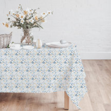 Elegant Blue Watercolor Botanical Pattern