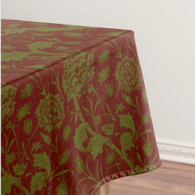 Mantel Elegant Classic William Morris Red Green  (Elegant classic William Morris tablecloth)
