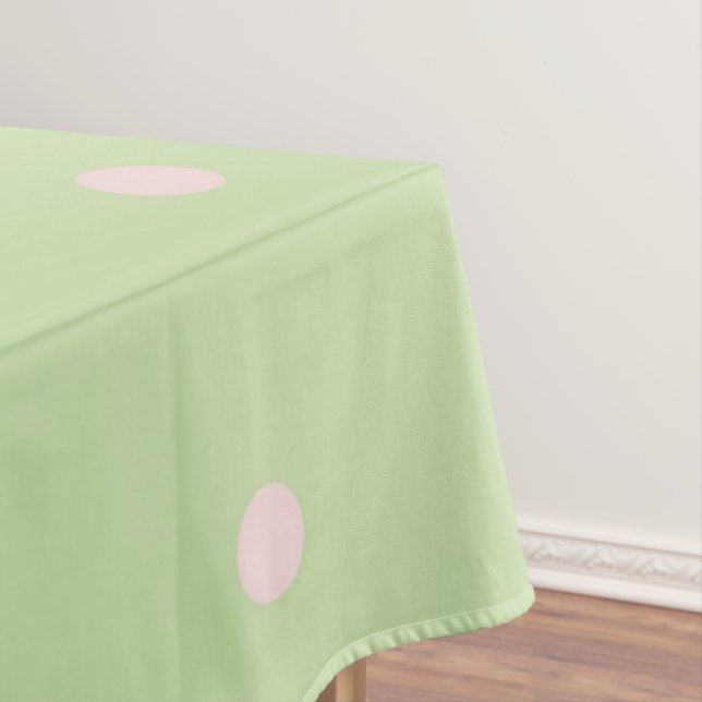 Mantel Elegant Girly Green & Pink Polka Dots Pattern (In Situ)