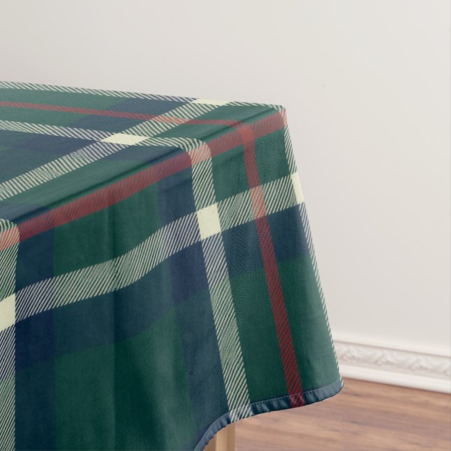 Mantel Elegant Green Navy Preppy Tartan Plaid Christmas (In Situ)