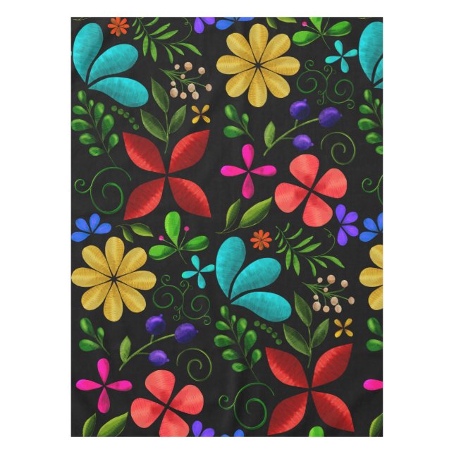 Mantel Elegant Latin American Folk Floral (Anverso)