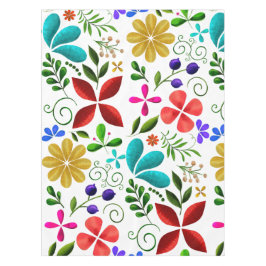 Mantel Elegant Latin American Folk Floral White