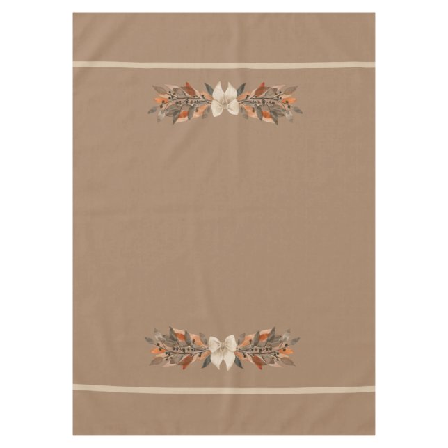 Mantel Elegant Taupe “Thanksgiving Leaves” Tablecloth (Anverso)