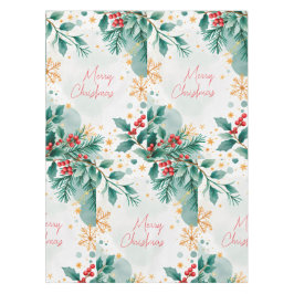 Mantel Elegante acuarela Merry Christmas Tablecloth