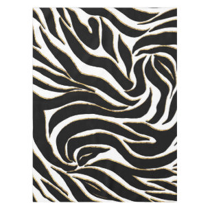 Mantel Elegante animal blanco de cebra de oro negro