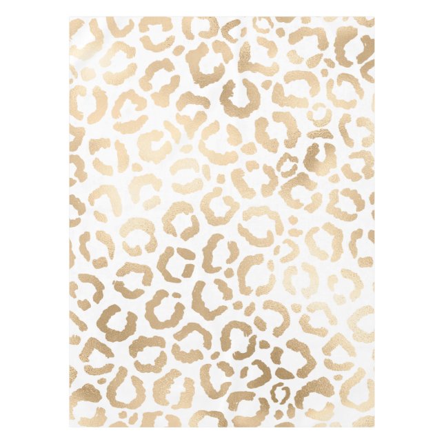 Mantel Elegante animal de leopardo blanco de oro (Anverso)