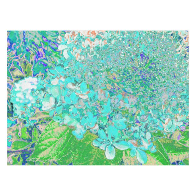Mantel Elegante Aqua y Green Limelight Hydrangea Detail (Frente (Horizontal))