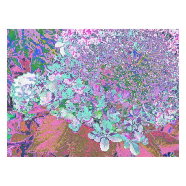 Mantel Elegante Aqua y Purple Limelight Hydrangea Detalle (Frente (Horizontal))