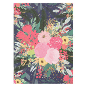 Mantel Elegante Astral Winter Floral & Gold Dots