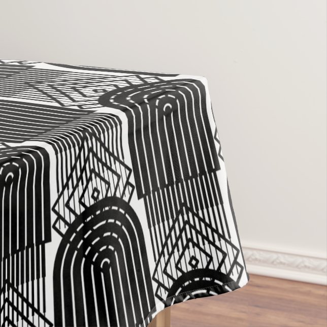 Mantel Elegante Black Mid Century Mod Arch Lines (In Situ)