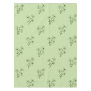 Mantel Elegante Boho Vintage Patrón Floral Verde Primaver