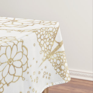Mantel Elegante Boho White Gold Mandala Floral