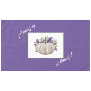 Mantel Elegante Calabaza Blanca Ropa de Mesa Púrpura
