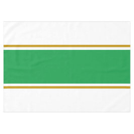 Mantel Elegante Carreras Verde Marrón En Blanco