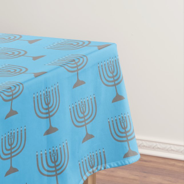 Mantel Elegante cielo azul | Chanukah Hanukkiyah | MENORA (In Situ)