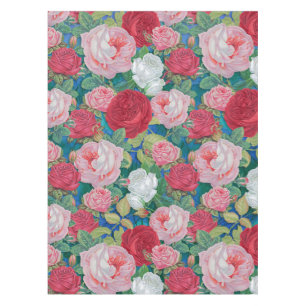 Mantel Elegante color de agua victoriano rojo y rosas ros