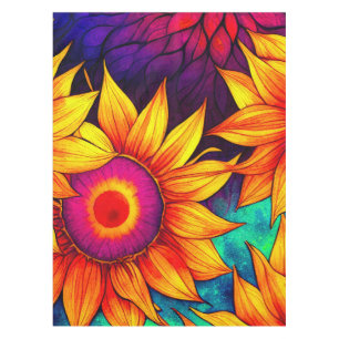 Mantel Elegante Colorido Flower Power Artwork  