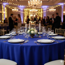 Mantel Elegante de Azul Marino para Comedor con Es