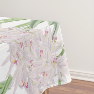 Mantel elegante de flores de lirios rosados pastel