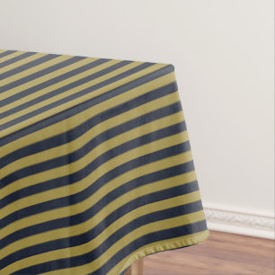 Mantel Elegante delgado oro y franjas verticales azul de