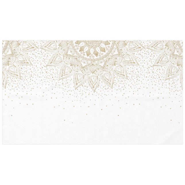 Mantel Elegante diseño de puntos dorados de Mandala (Frente (Horizontal))