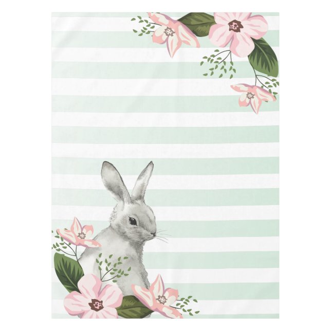 Mantel Elegante diseño de rayas Bunny (Anverso)