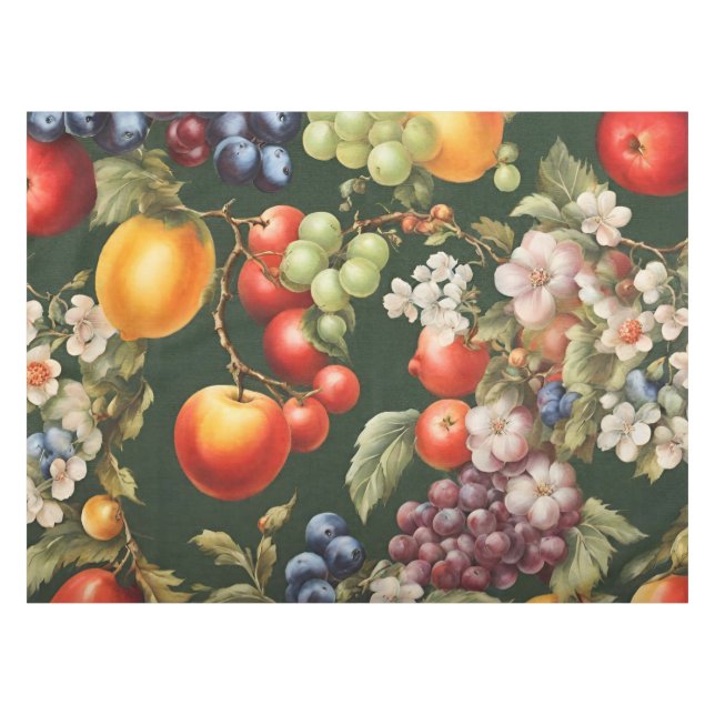 Mantel Elegante diseño italiano con frutas y flores (Frente (Horizontal))