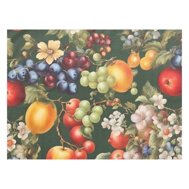 Mantel Elegante diseño italiano con frutas y flores (Frente (Horizontal))