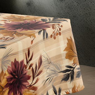 Mantel Elegante Fall Otoño Floral Plaid