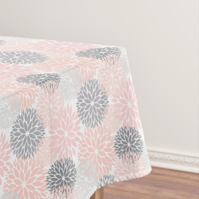 Mantel Elegante Floral de Dahlia gris rosa (In Situ)