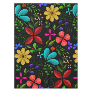 Mantel Elegante Floral Folclórico Latinoamericano