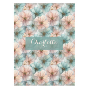 Mantel Elegante Floral Personalizado Rosa y Verde Vintage