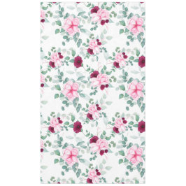 Mantel elegante floral rosa rojo