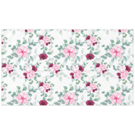 Mantel elegante floral rosa rojo