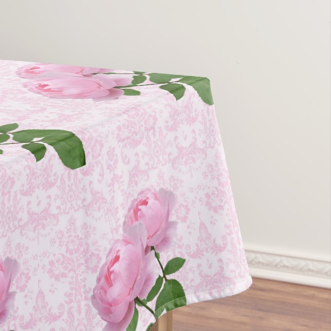 Mantel Elegante floral rosa rosa de damasco (In Situ)