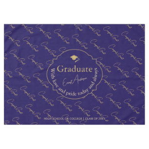 Mantel Elegante graduación de la licenciatura de Oro Azul
