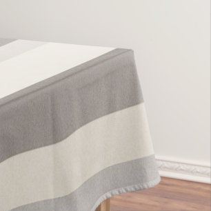 Mantel Elegante granja de rayas crema y gris taupe