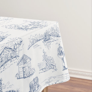Mantel Elegante granja rústica azul francés vintage
