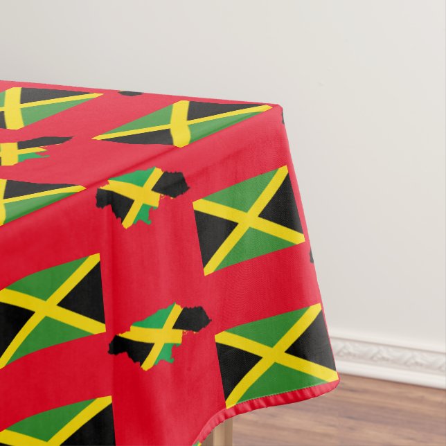 Mantel Elegante MAPA JAMAIQUINO Rojo | Bandera de Jamaica (In Situ)