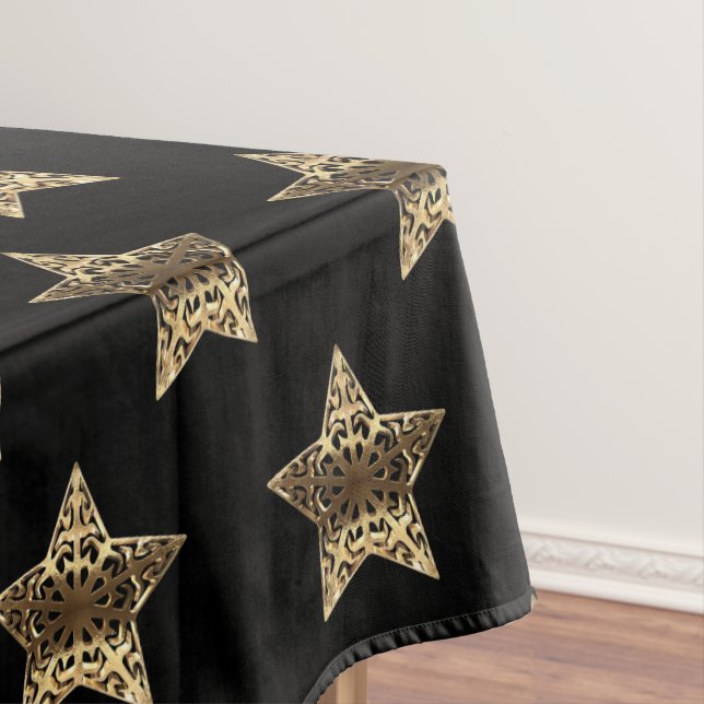 Mantel Elegante Moda de patrón de estrellas de oro negro (In Situ)